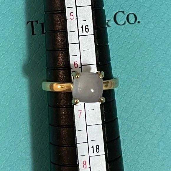 ❌SOLD❌Tiffany RARE gold chalcedony sugar stack ring size 6.25 - Picture 9 of 10